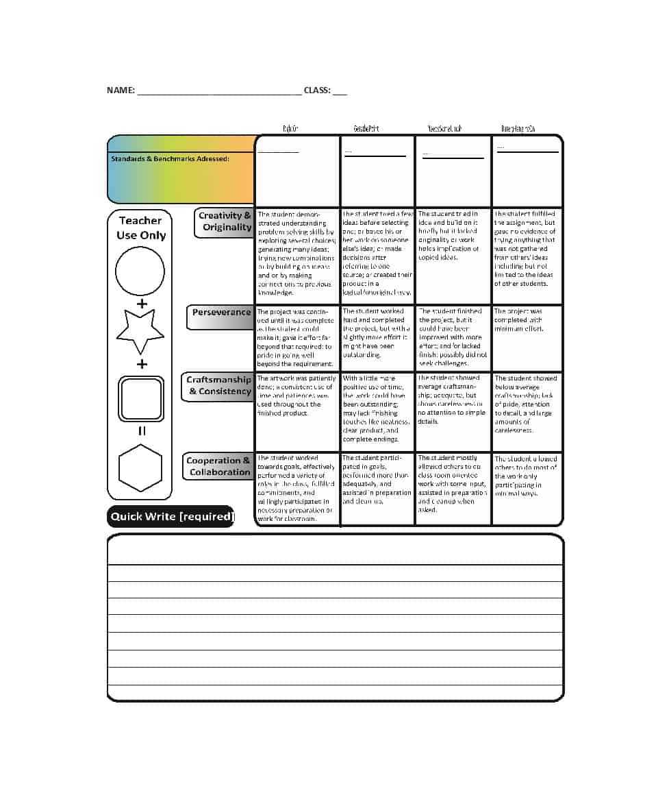 46 Editable Rubric Templates (Word Format) ᐅ Template Lab Within Blank Scheme Of Work Template