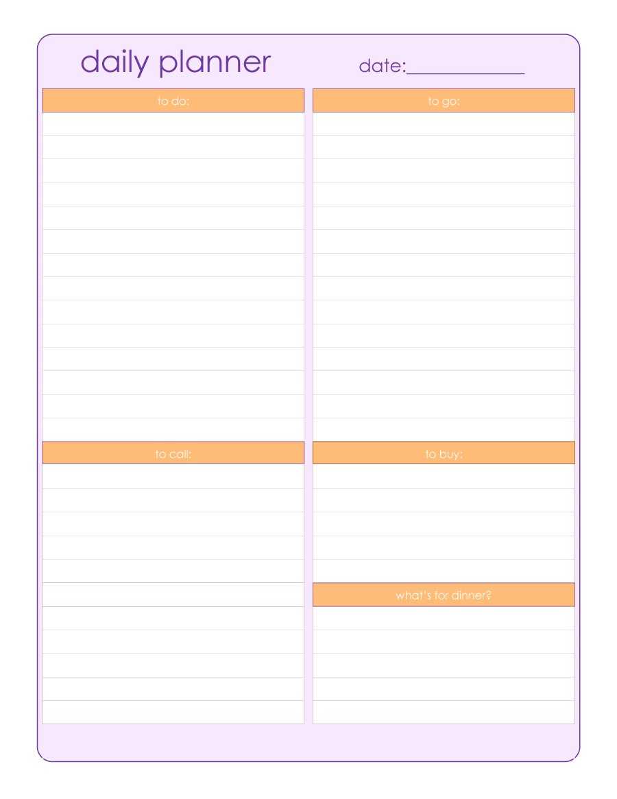 47 Printable Daily Planner Templates (Free In Word/excel/pdf) For Printable Blank Daily Schedule Template