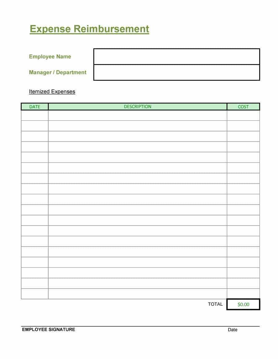 47 Reimbursement Form Templates [Mileage, Expense, Vsp] With Regard To Reimbursement Form Template Word