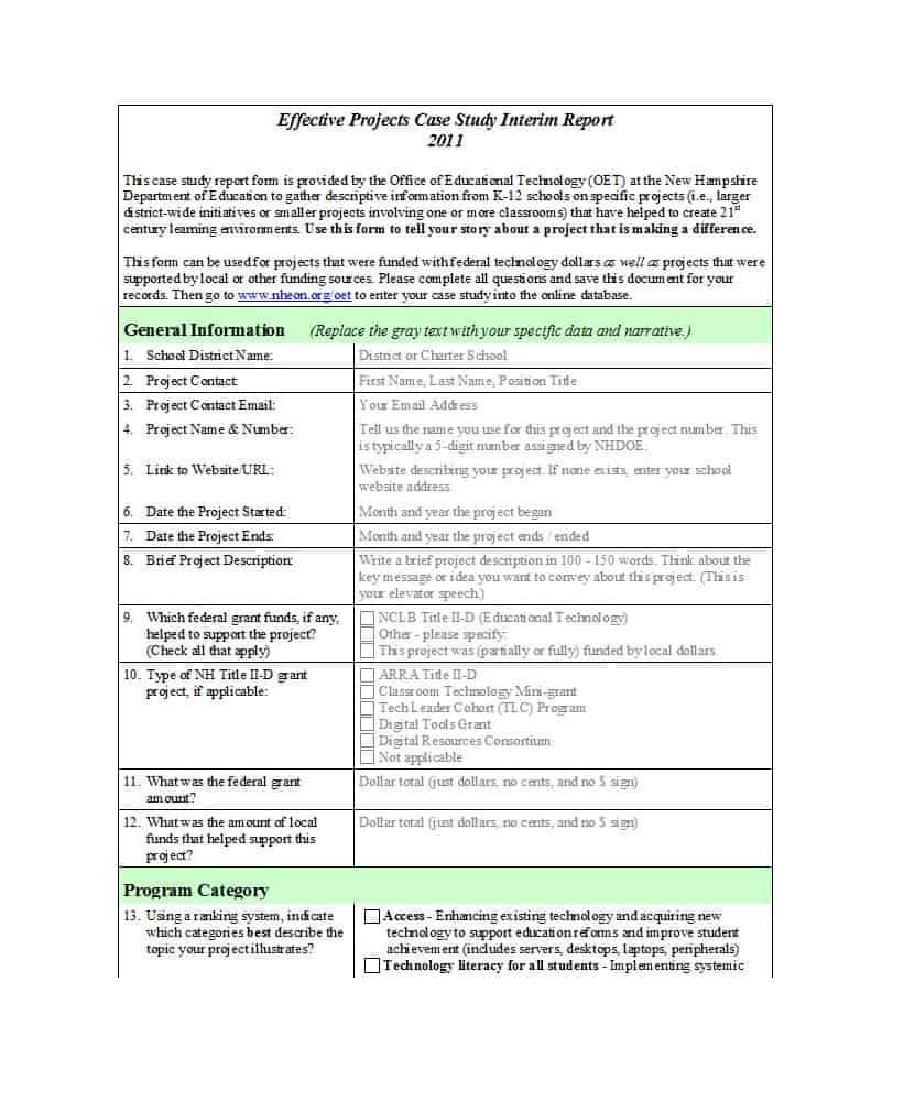 case study report writing format
