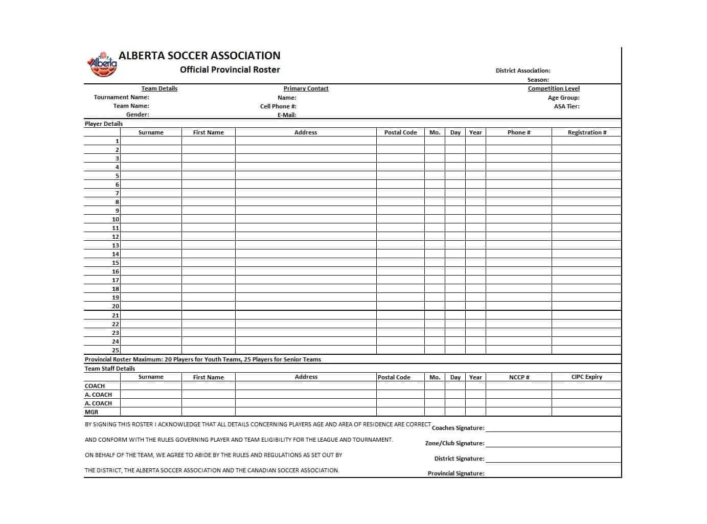 49 Printable Soccer Roster Templates (Soccer Lineup Sheets) ᐅ Pertaining To Soccer Report Card Template