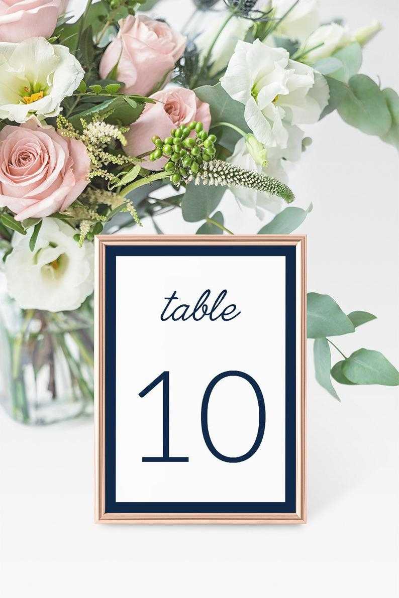 4X6 Navy Wedding Table Number Cards Templates Instant Download, Bridal  Shower, Editable Navy Table Numbers Place Cards Templates – Idb012K Regarding Table Number Cards Template