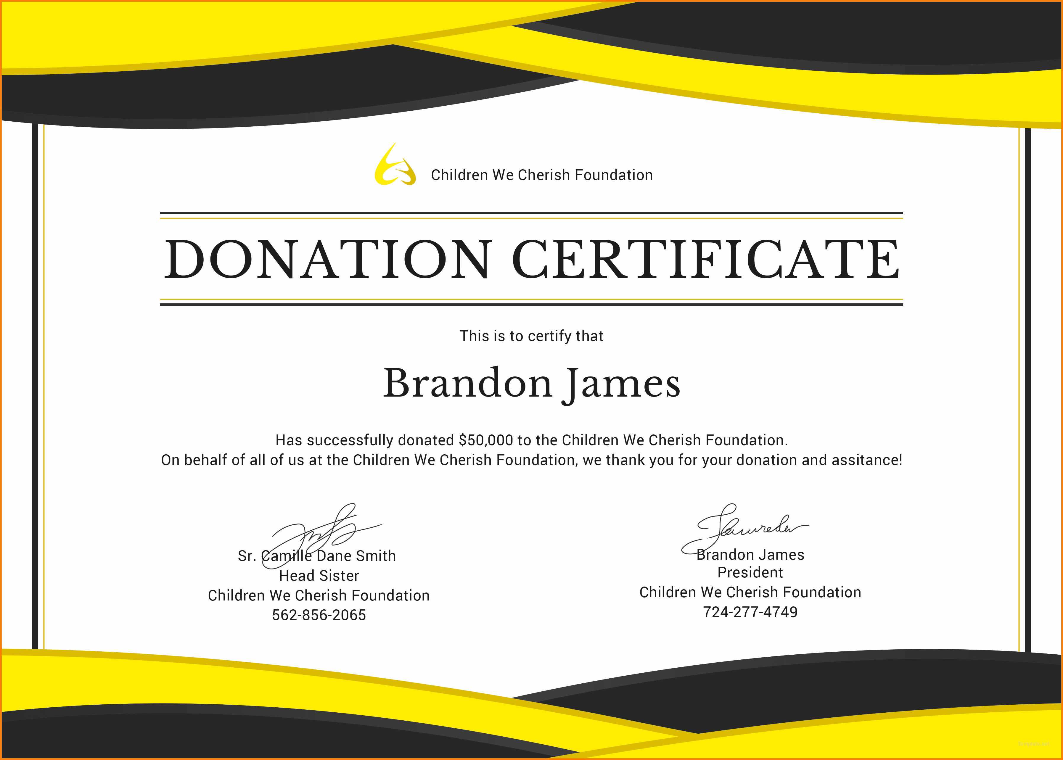 5+ Donation Certificate Template | Instinctual Intelligence Within Donation Certificate Template