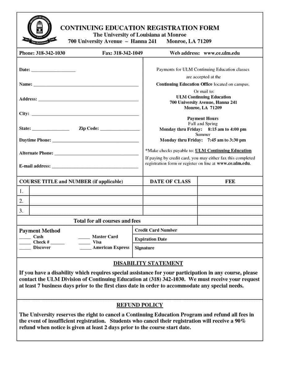 5+ Registration Form Templates Word – Word Templates Intended For Registration Form Template Word Free