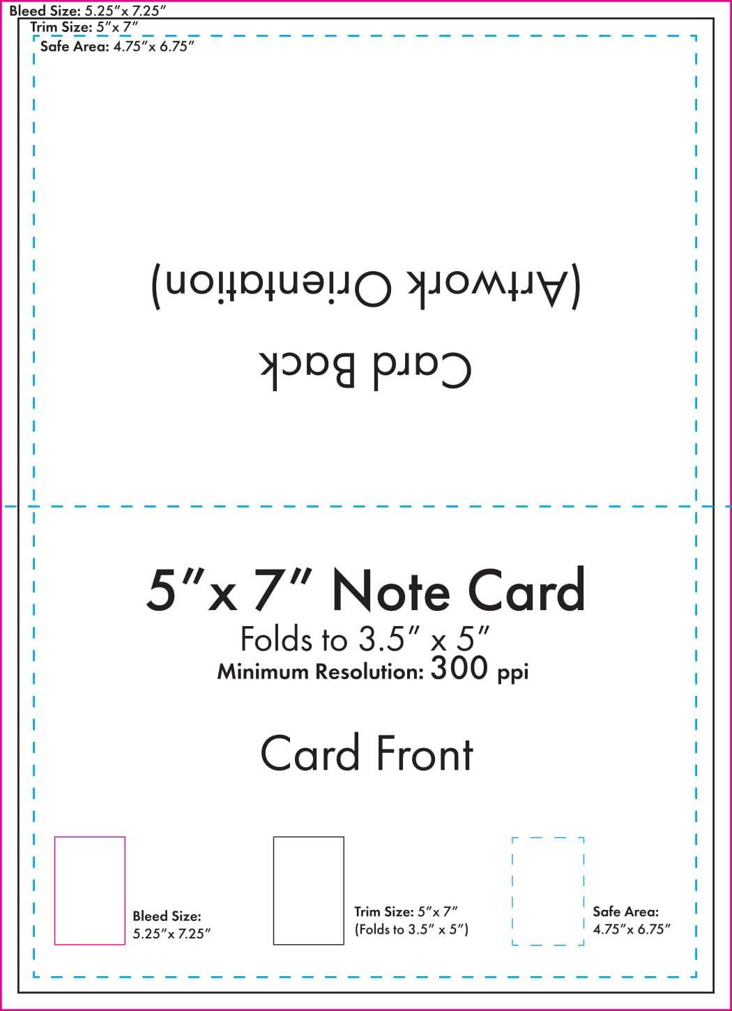 5" X 7" Note Card Template – U.s. Press Inside Custom Playing Card Template