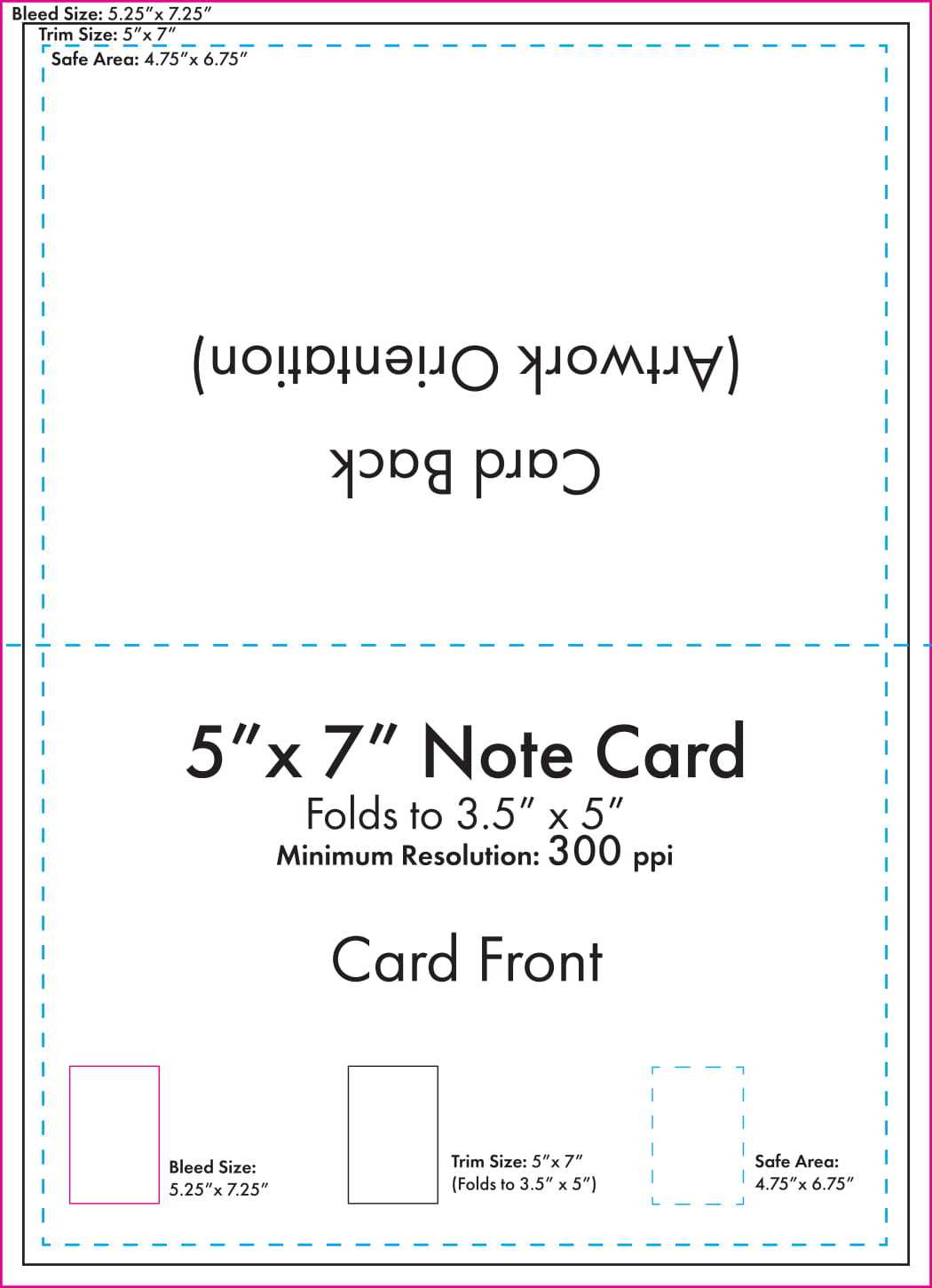 5" X 7" Note Card Template – U.s. Press Inside Place Card Size Template