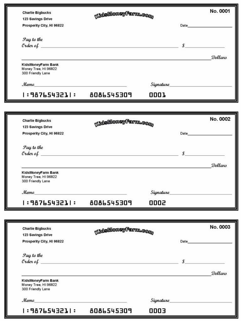 Blank Business Check Template Word