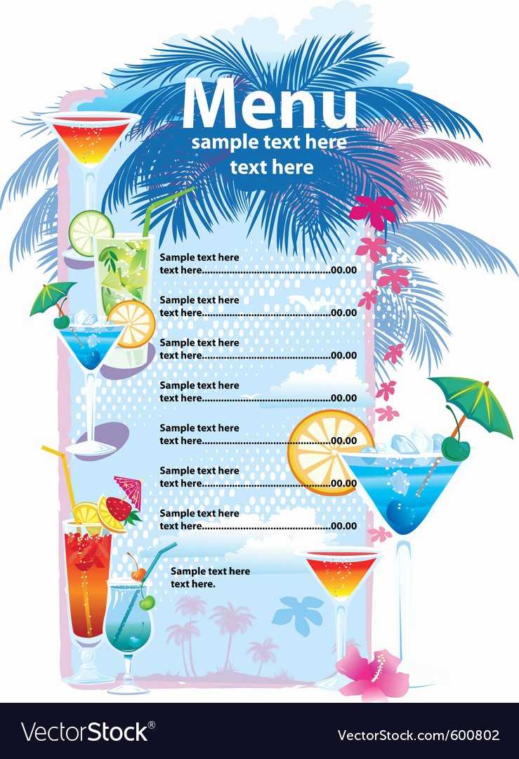 50 Cocktail Menu Template Free | Culturatti Within Cocktail Menu Template Word Free