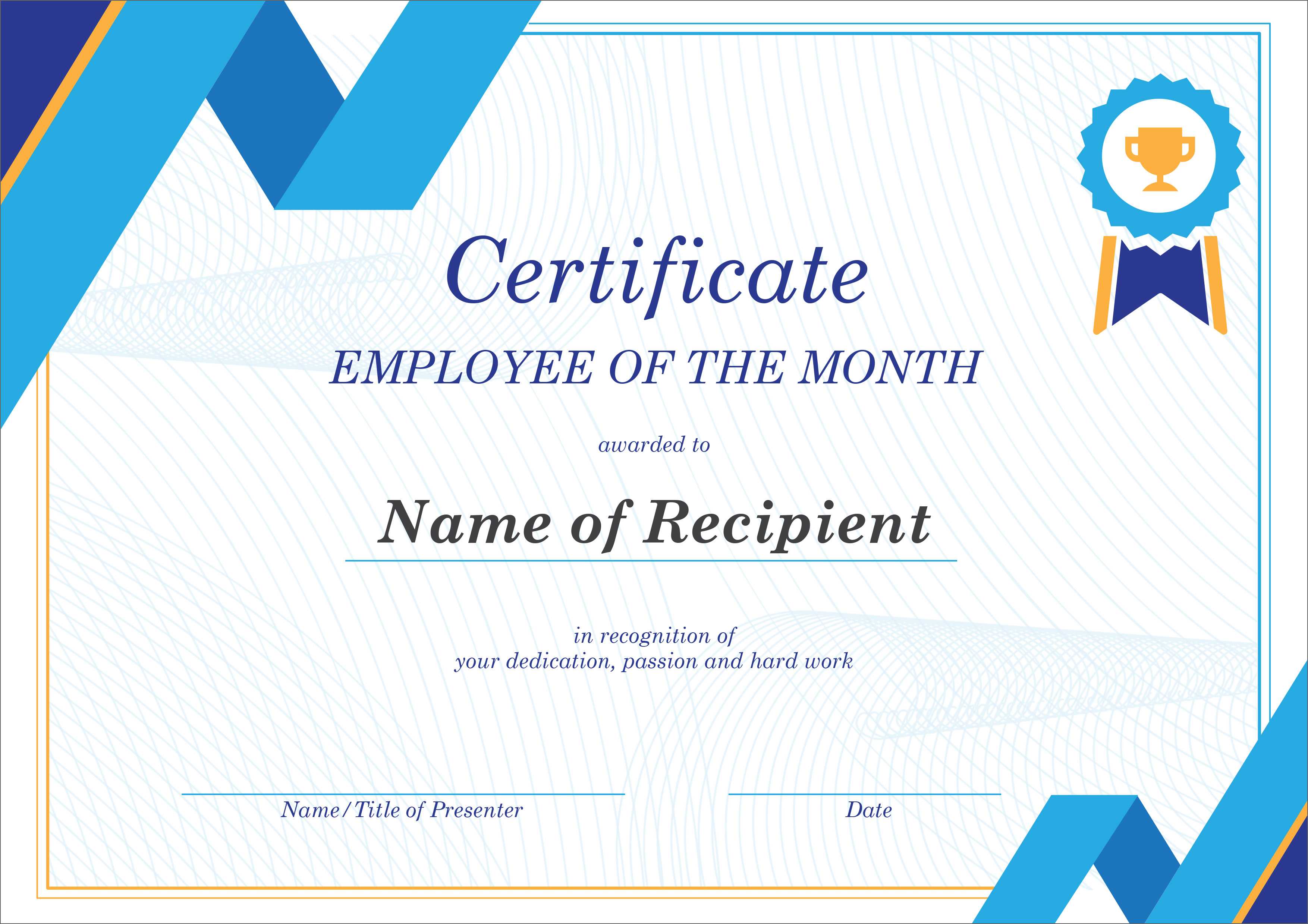 50 Creative Blank Certificate Templates In Psd Photoshop Regarding Manager Of The Month Certificate Template