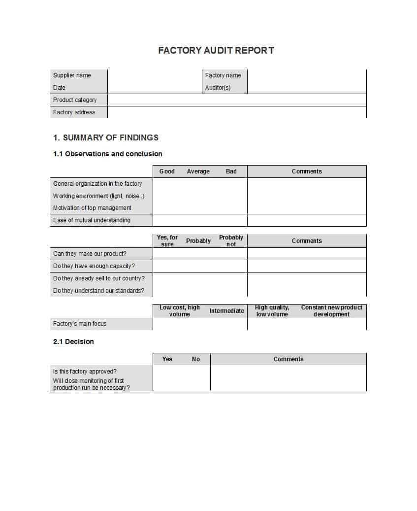 50 Free Audit Report Templates (Internal Audit Reports) ᐅ Regarding Audit Findings Report Template