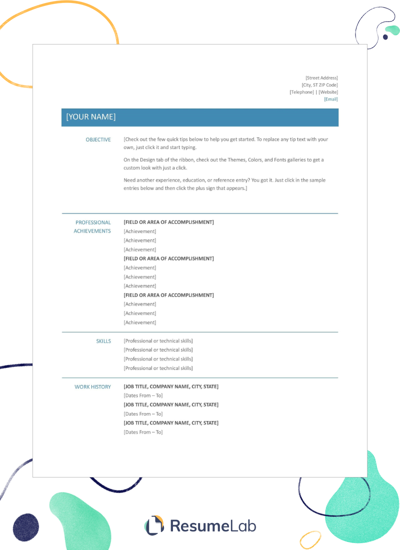 50+ Free Resume Templates For Word: Modern, Creative & More For Header Templates For Word