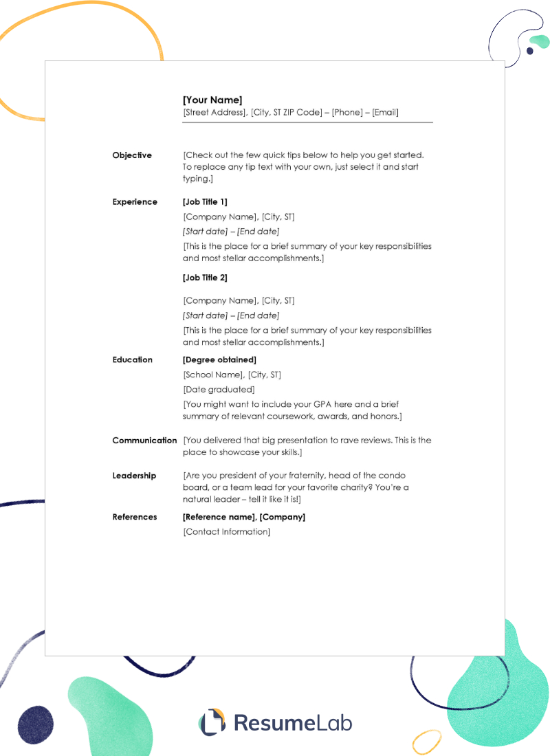 50+ Free Resume Templates For Word: Modern, Creative & More Pertaining To Free Blank Resume Templates For Microsoft Word