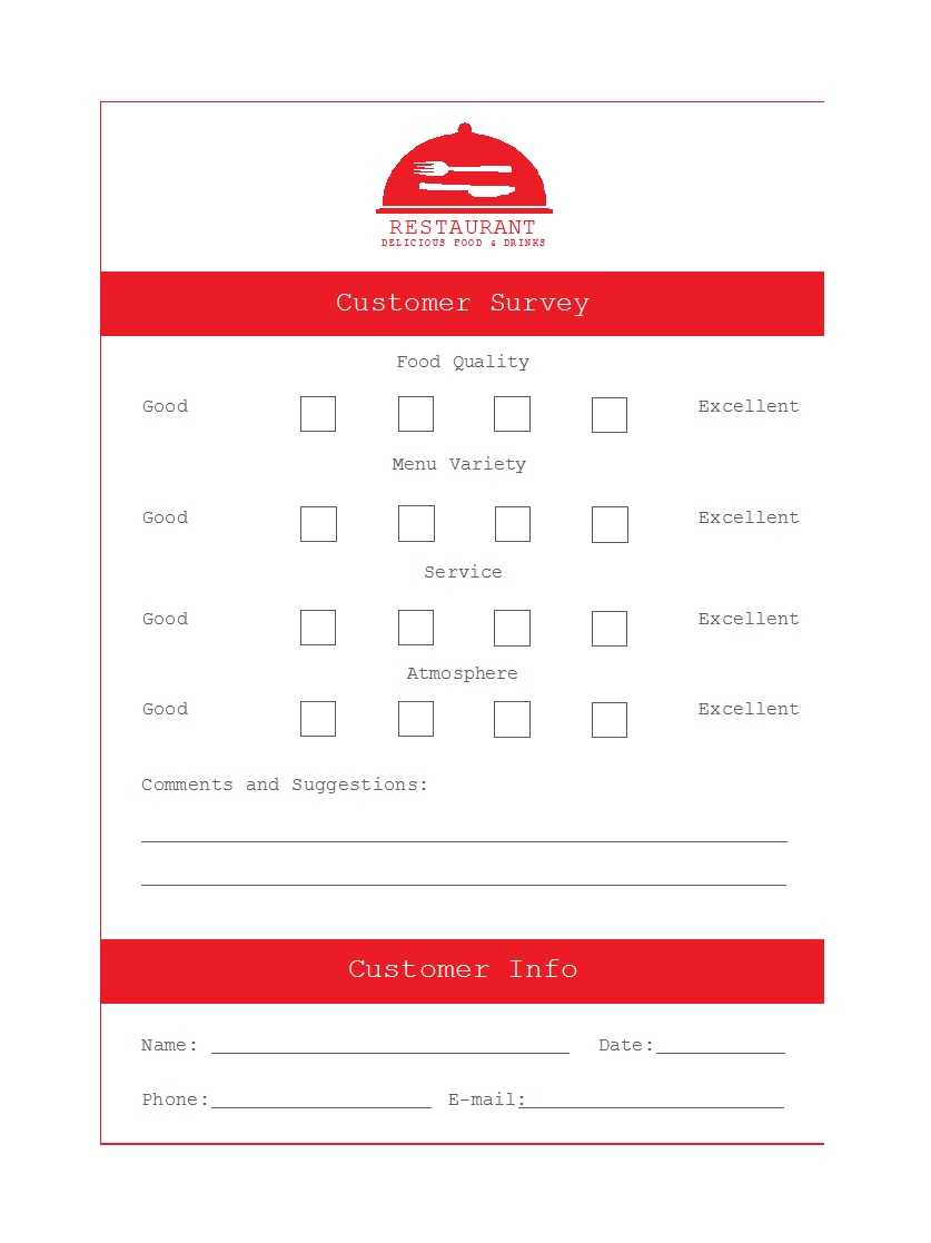 50 Printable Comment Card & Feedback Form Templates ᐅ Inside Customer Information Card Template