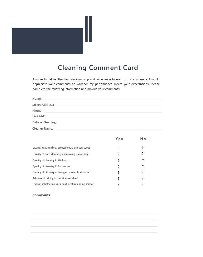 50 Printable Comment Card & Feedback Form Templates ᐅ With Survey Card Template