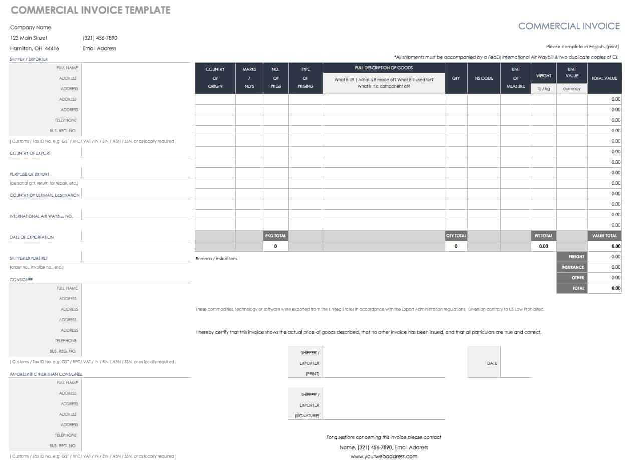 55 Free Invoice Templates | Smartsheet Inside Commercial Invoice Template Word Doc
