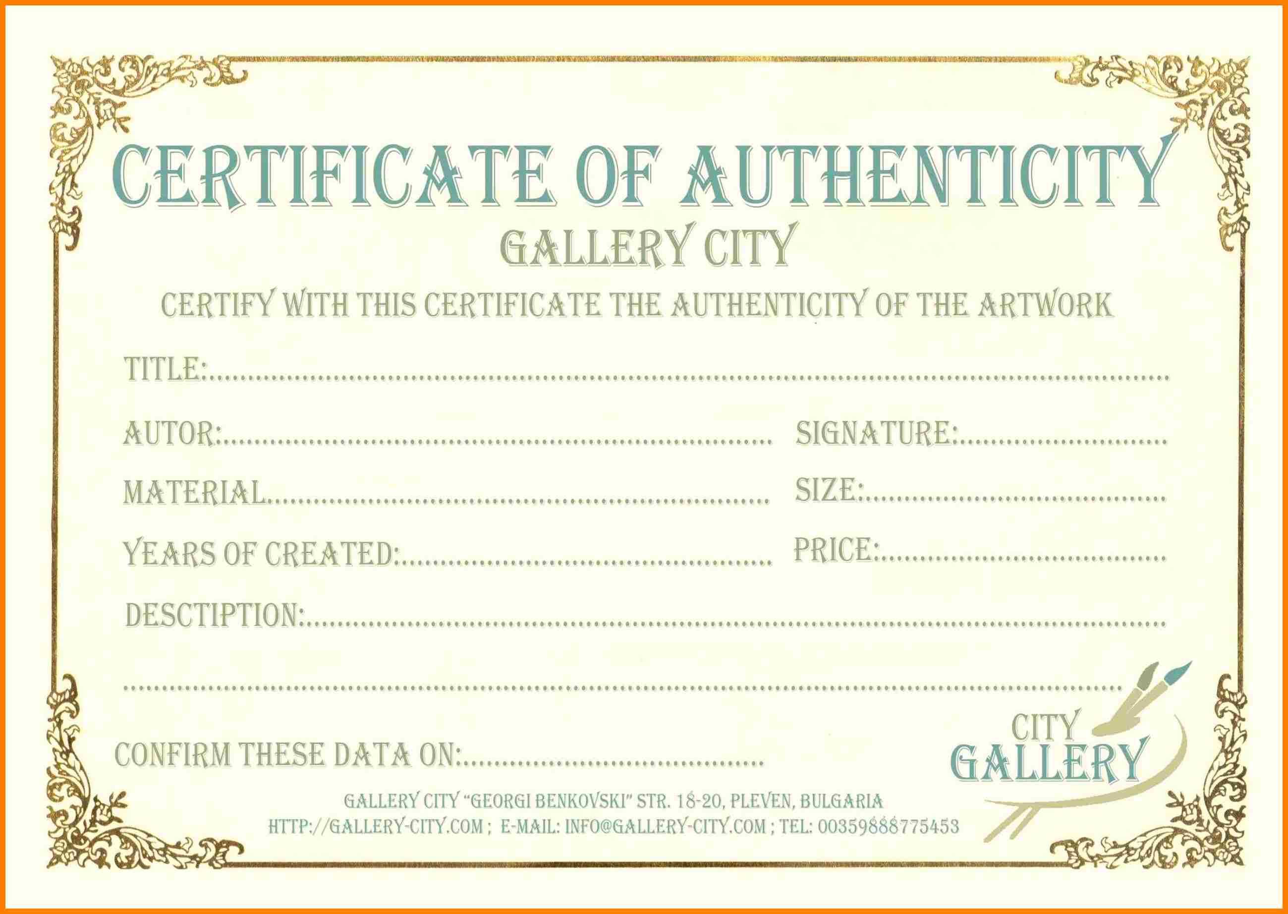 6+ Certificate Of Authenticity Templates | Weekly Template Inside Workstation Authentication Certificate Template