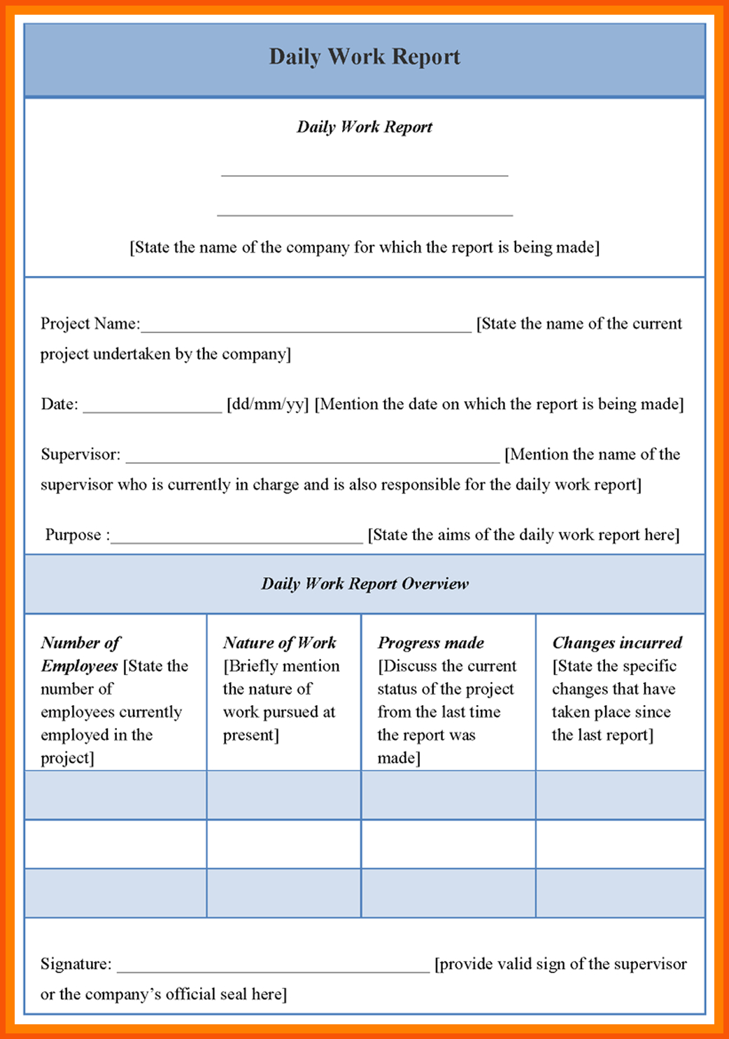 6+ Daily Work Report Format Sample | Iwsp5 With Daily Work Report Template