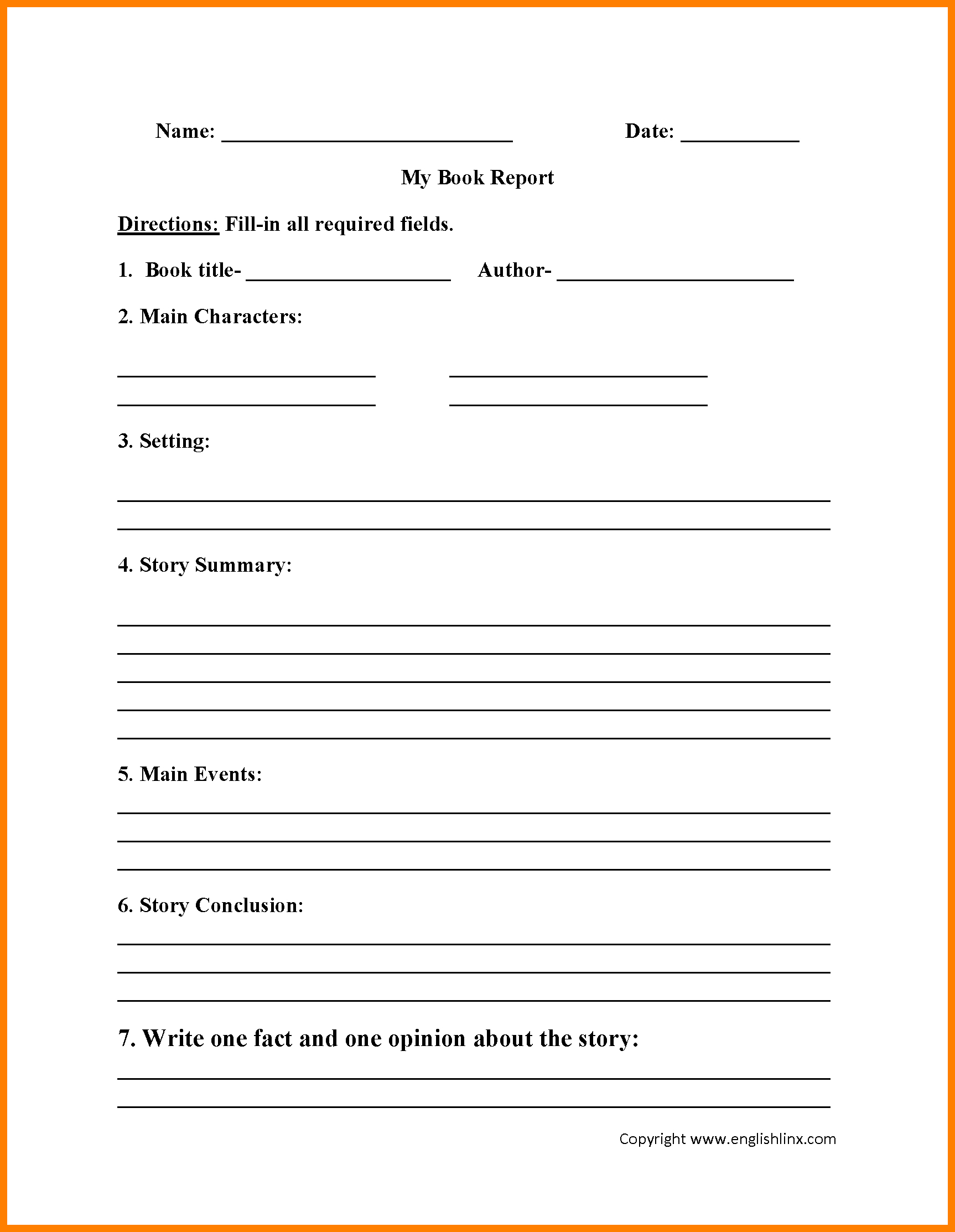 6+ Grade 2 Book Report Template | Management On Call Pertaining To Skeleton Book Report Template