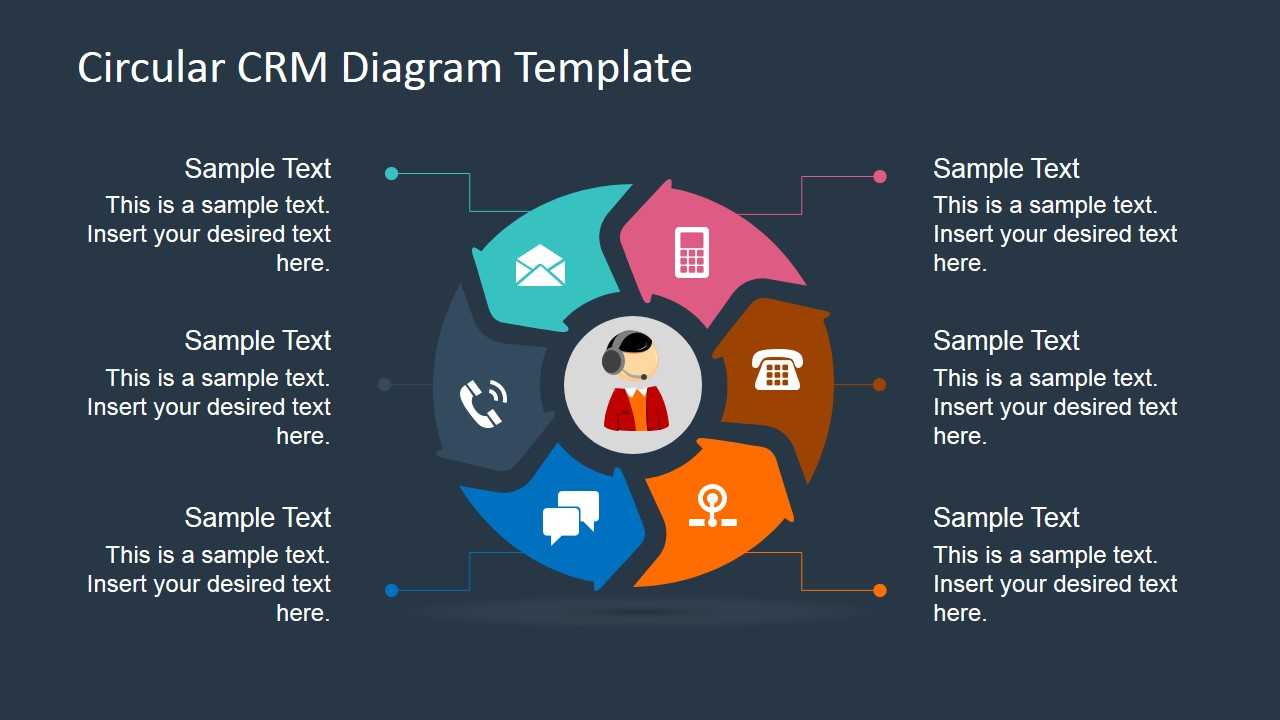 6 Steps Circular Crm Diagram For Powerpoint With Where Are Powerpoint Templates Stored