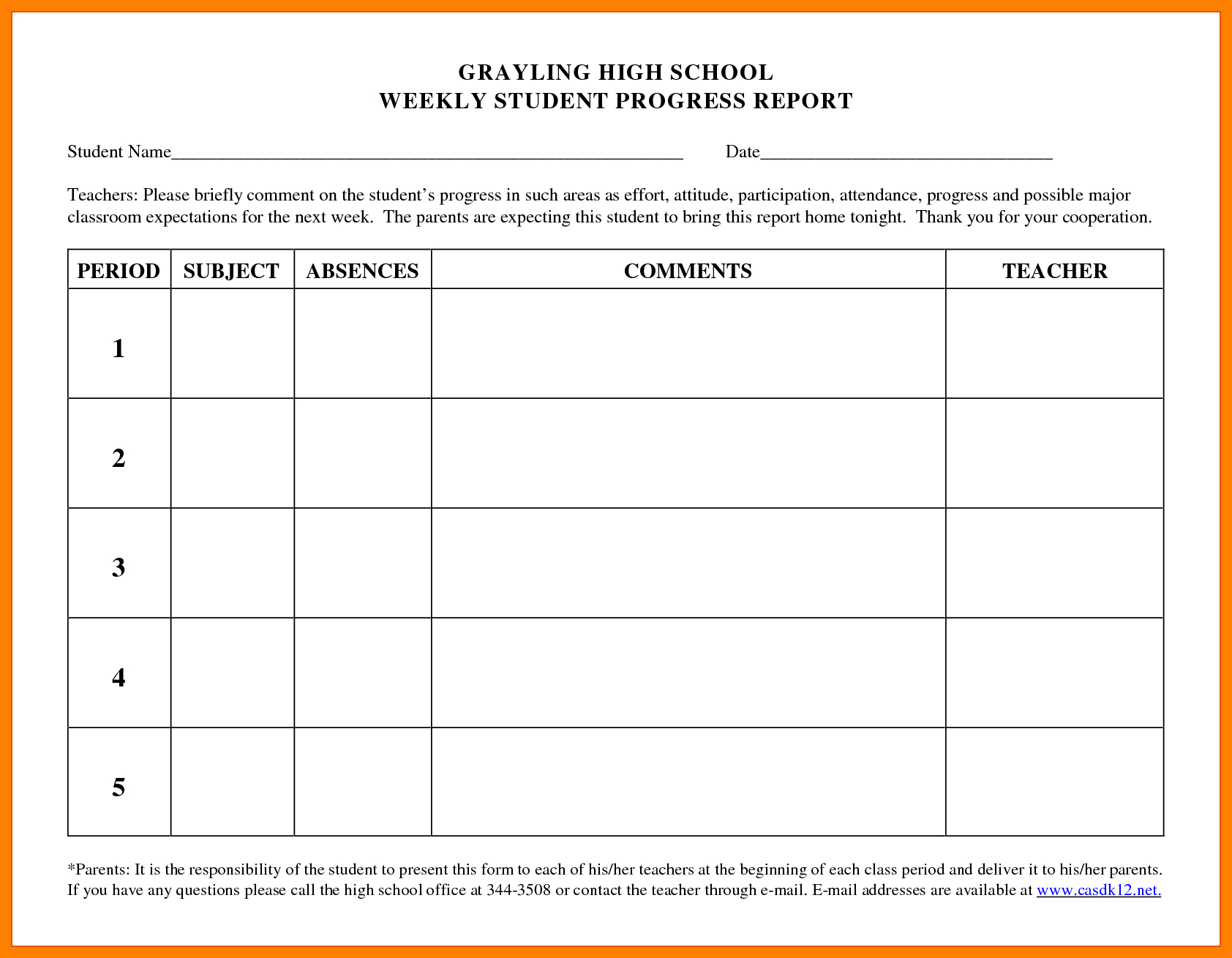 6+ Student Progress Report Templates | Phoenix Officeaz Regarding Student Progress Report Template