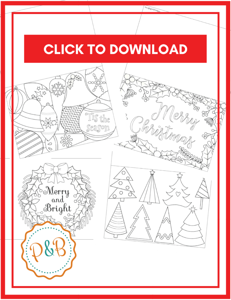 6 Unique Christmas Cards To Color Free Printable Download Throughout Diy Christmas Card Templates