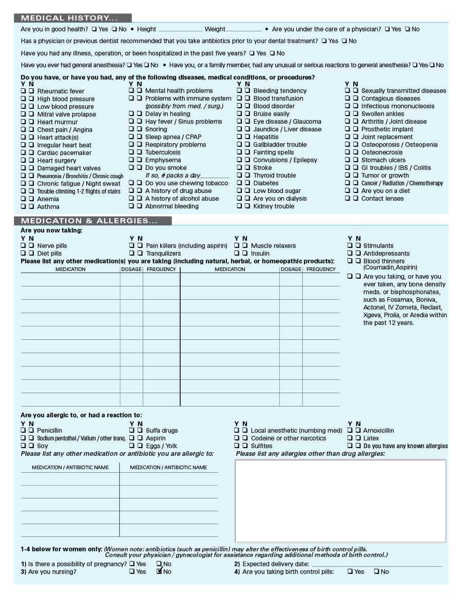 67 Medical History Forms [Word, Pdf] – Printable Templates Regarding Medical History Template Word