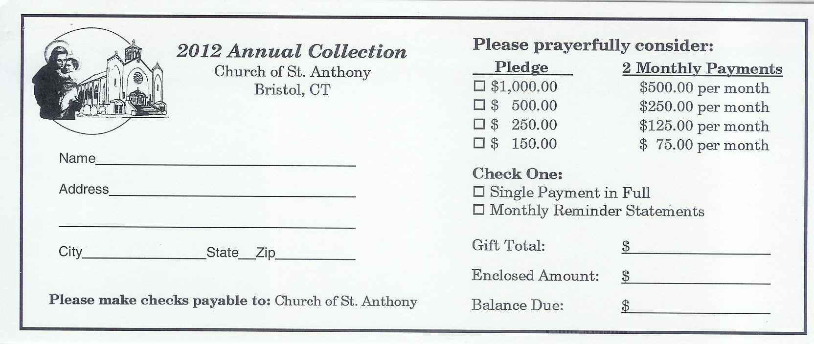 7 Best Photos Of Church Building Fund Pledge Form Template With Regard To Building Fund Pledge Card Template