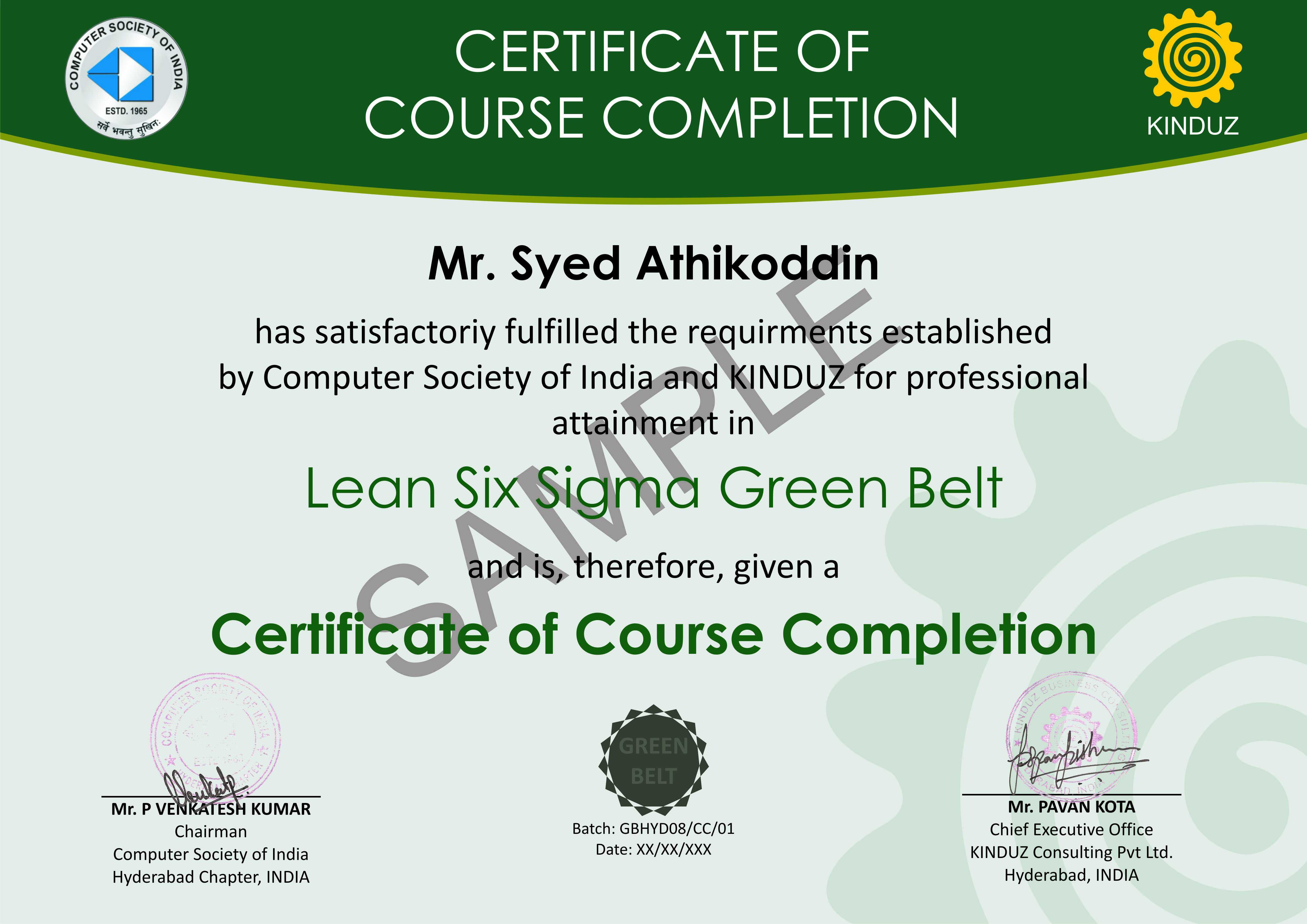 7 Best Photos Of Lean Six Sigma Green Belt Resume Examples Throughout Green Belt Certificate Template