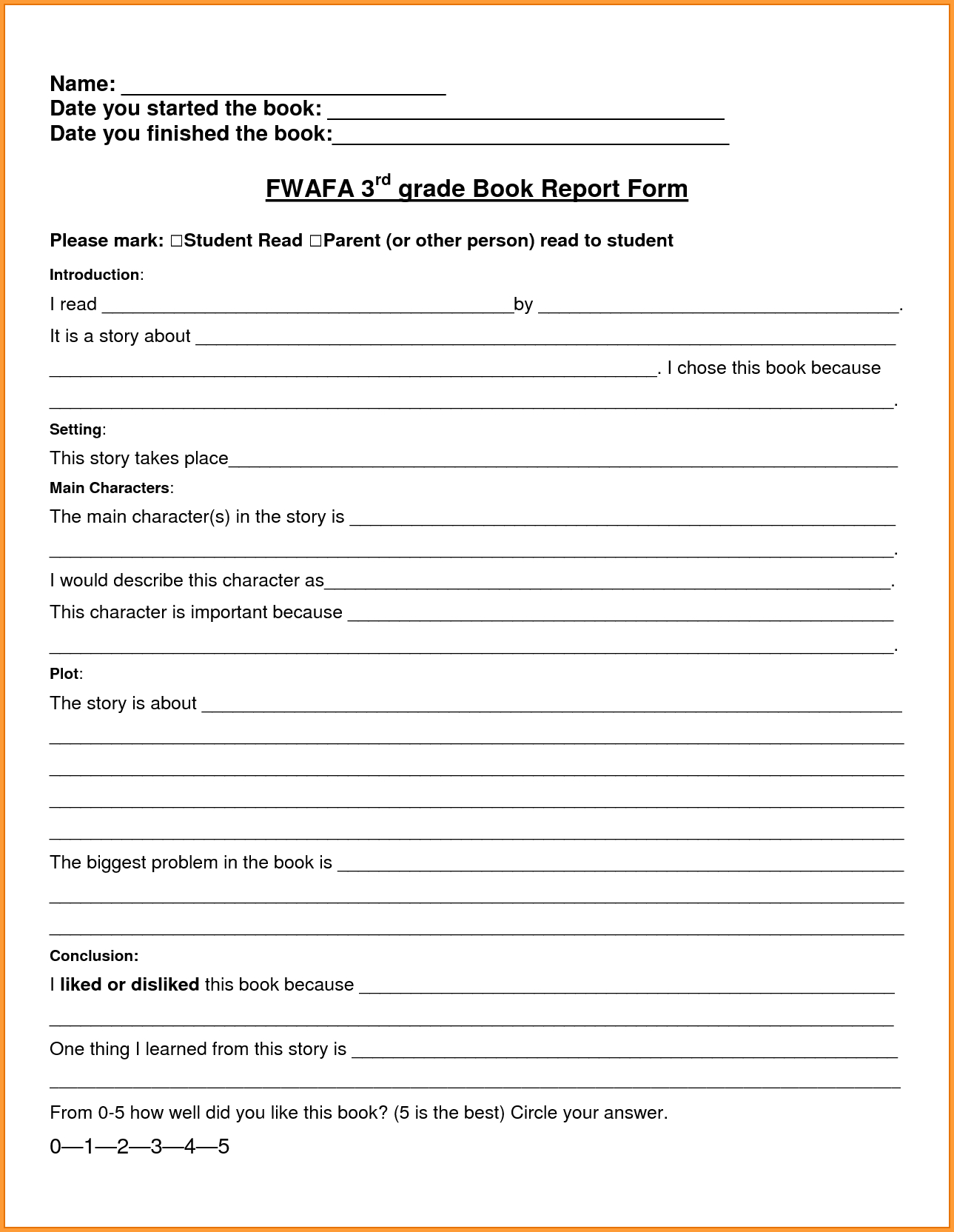7+ Book Report Template 3Rd Grade | Types Of Letter Throughout Book Report Template 3Rd Grade