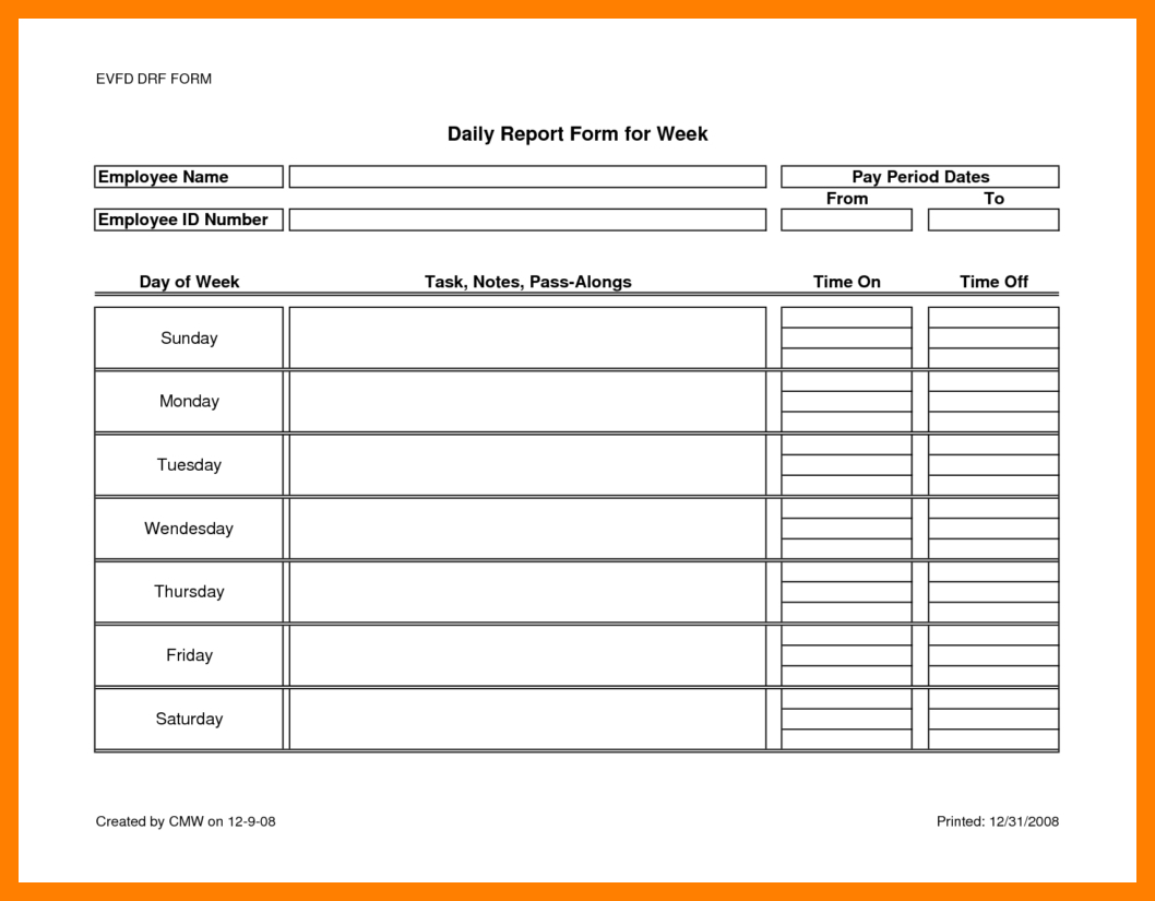 7+ Daily Activity Report Template Word | Lobo Development Intended For Activity Report Template Word