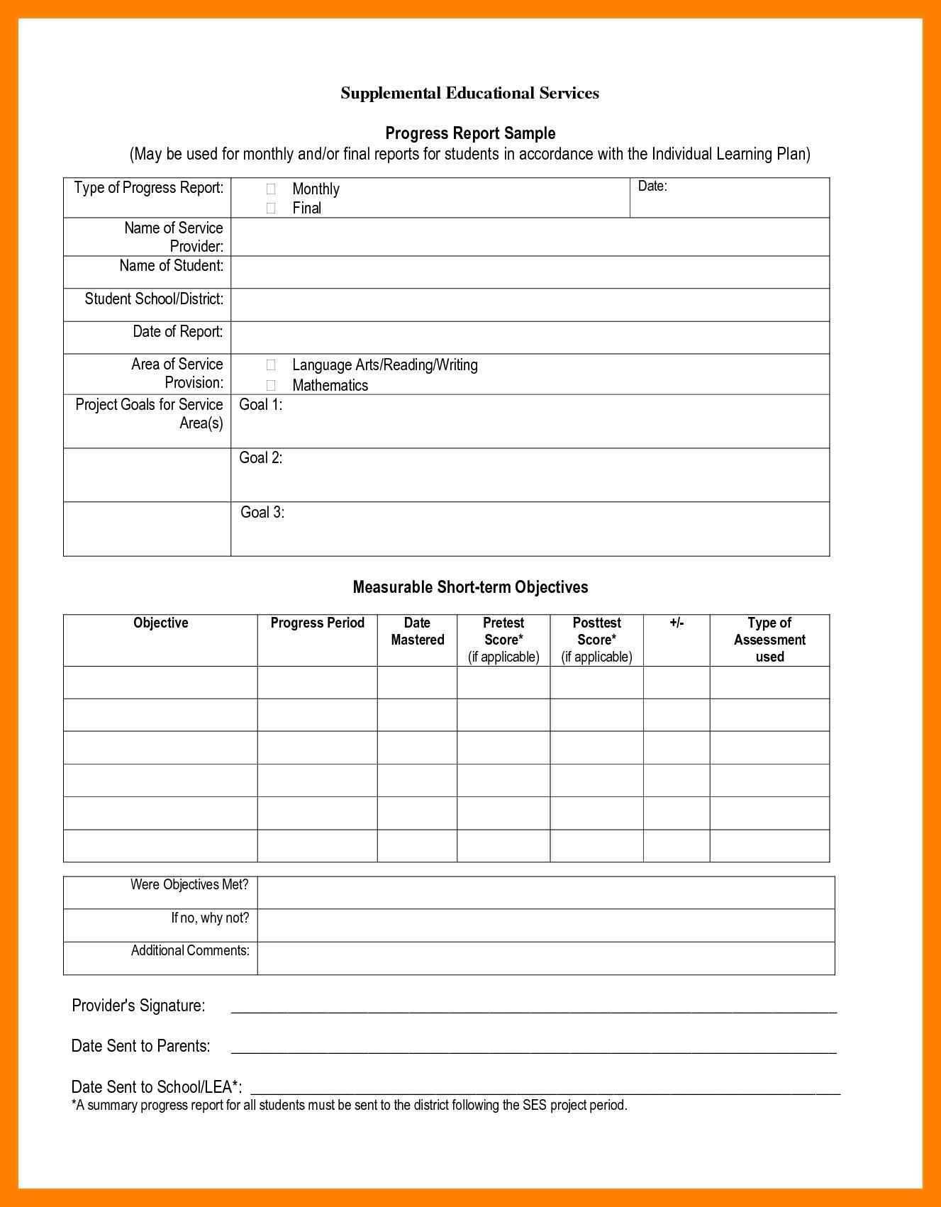 7+ Student Progress Report Sample | Phoenix Officeaz Intended For Monthly Project Progress Report Template