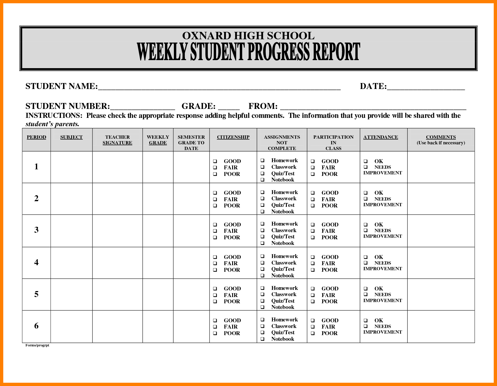 7+ Student Progress Report Template | Ledger Review Regarding Student Progress Report Template