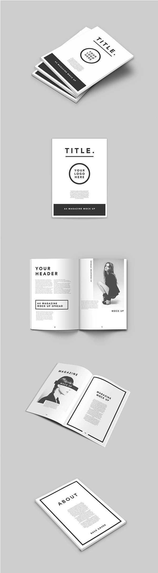 75+ Free Psd Magazine, Book, Cover & Brochure Mock Ups Within Blank Magazine Template Psd