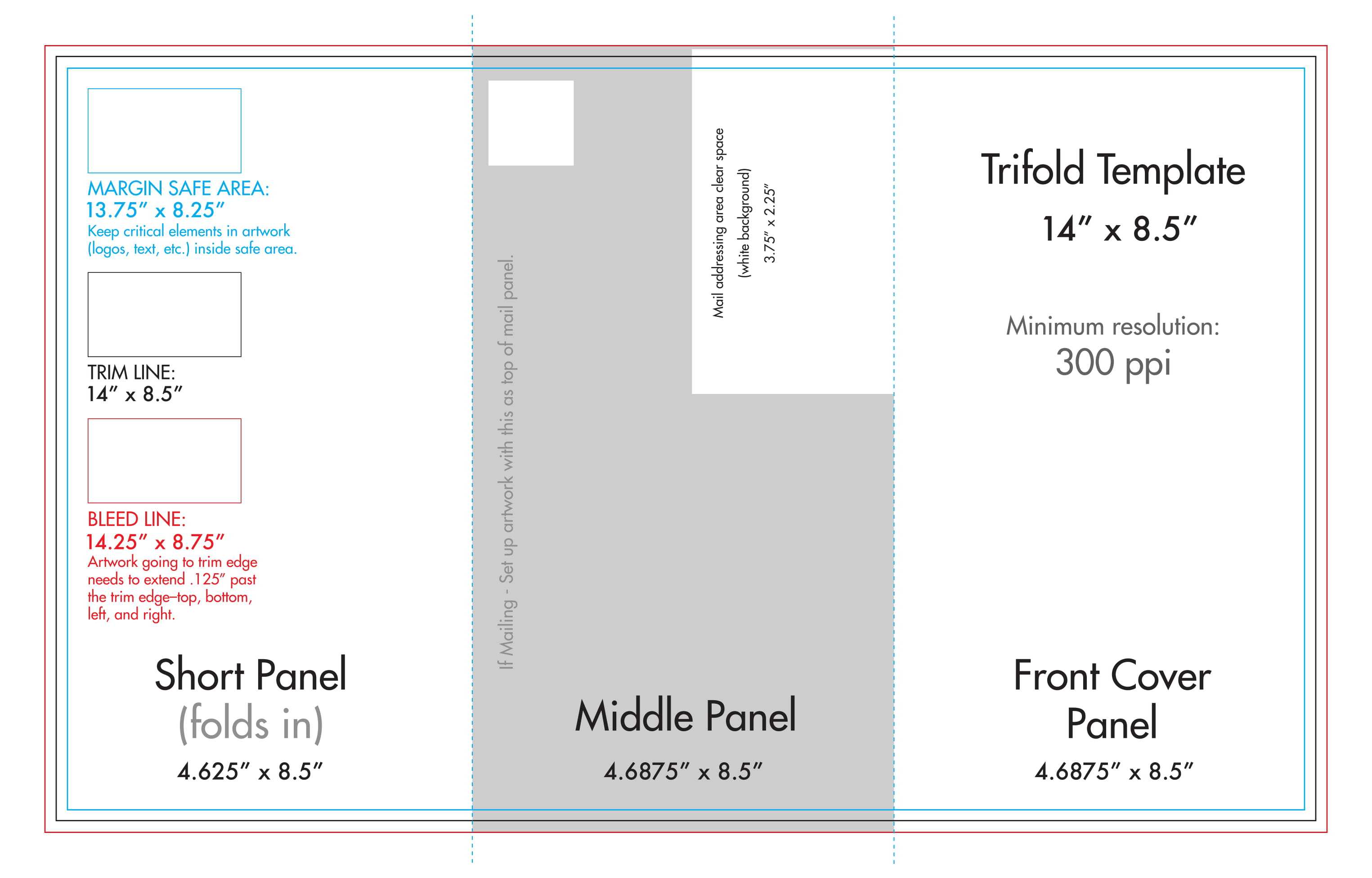 8.5" X 14" Tri Fold Brochure Template – U.s. Press For Three Panel Brochure Template