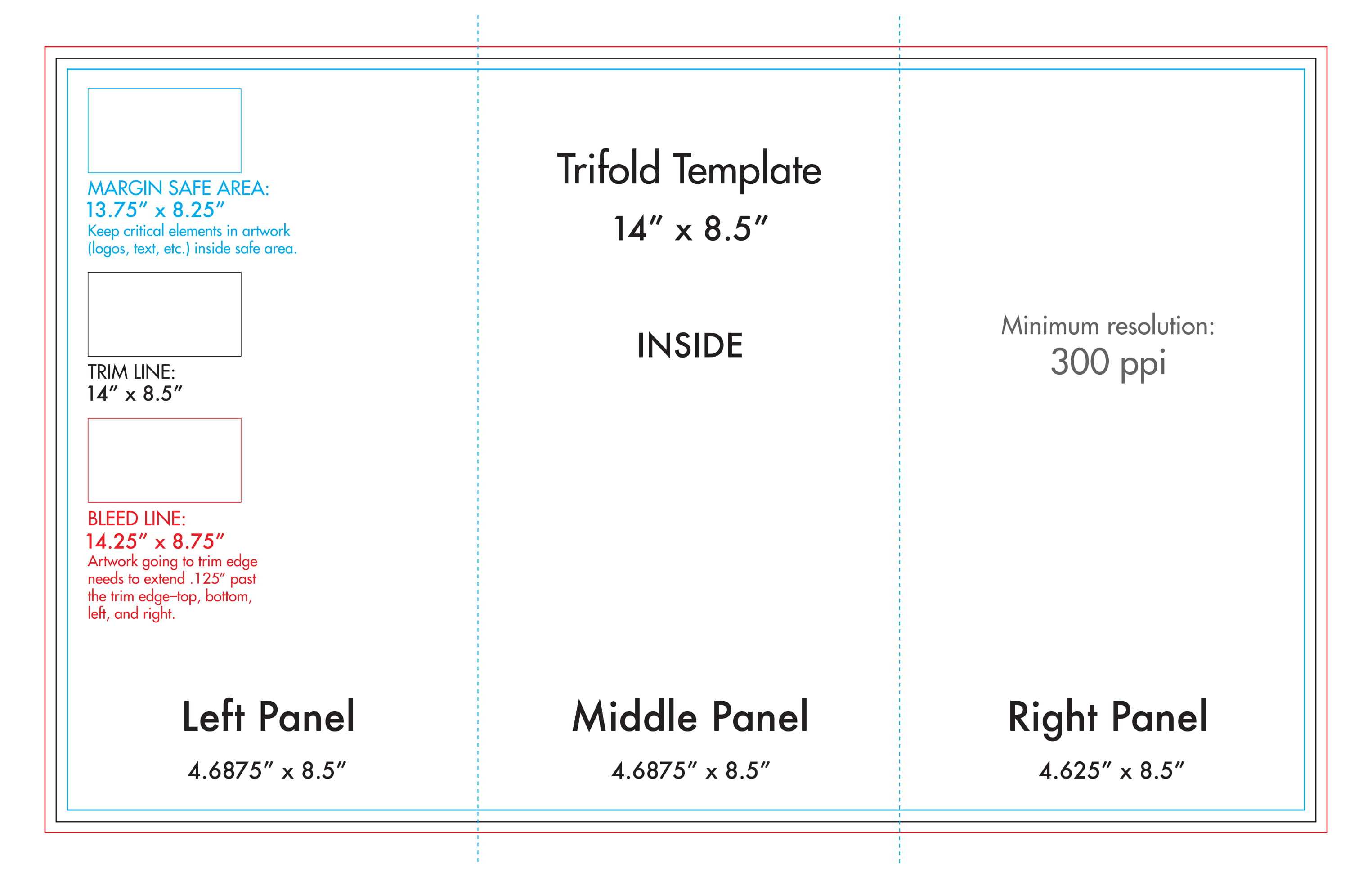 8.5" X 14" Tri Fold Brochure Template – U.s. Press Intended For Tri Fold Tent Card Template