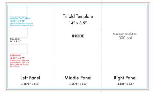 8.5&quot; X 14&quot; Tri Fold Brochure Template - U.s. Press with Brochure Folding Templates