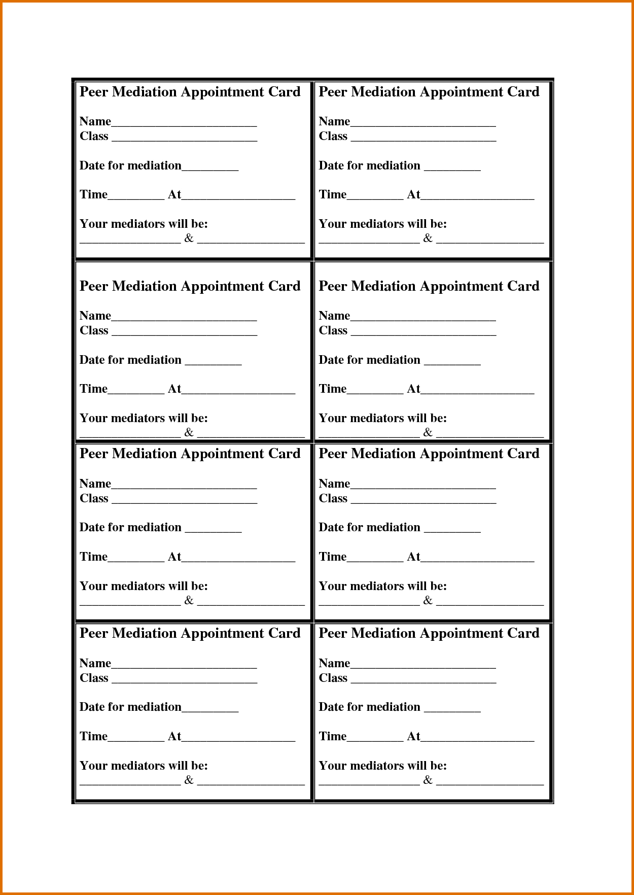8 Appointment Card Templatereference Letters Words For Appointment Card Template Word
