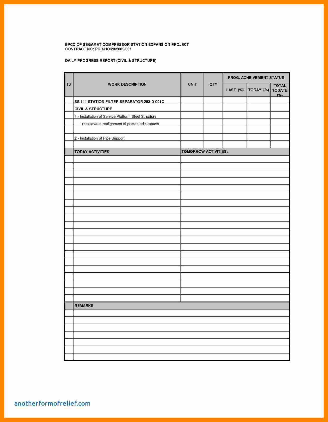 8+ Daily Progress Report Format Construction | Lobo Development With Progress Report Template For Construction Project