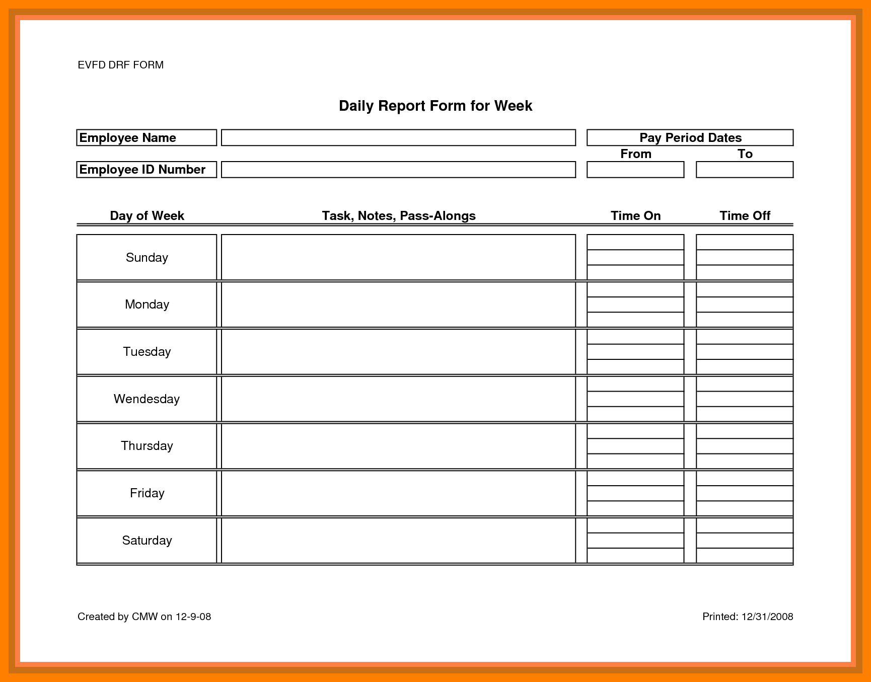 8+ Daily Report Template | Lobo Development In Daily Work Report Template