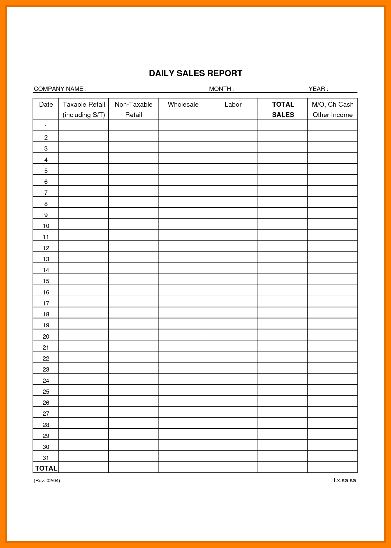 8+ Daily Retail Sales Report Template | Lobo Development With Regard To Daily Sales Report Template Excel Free