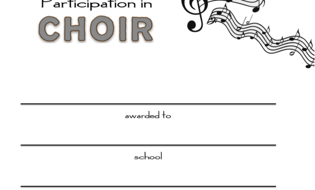 8+ Free Choir Certificate Of Participation Templates - Pdf for Choir Certificate Template