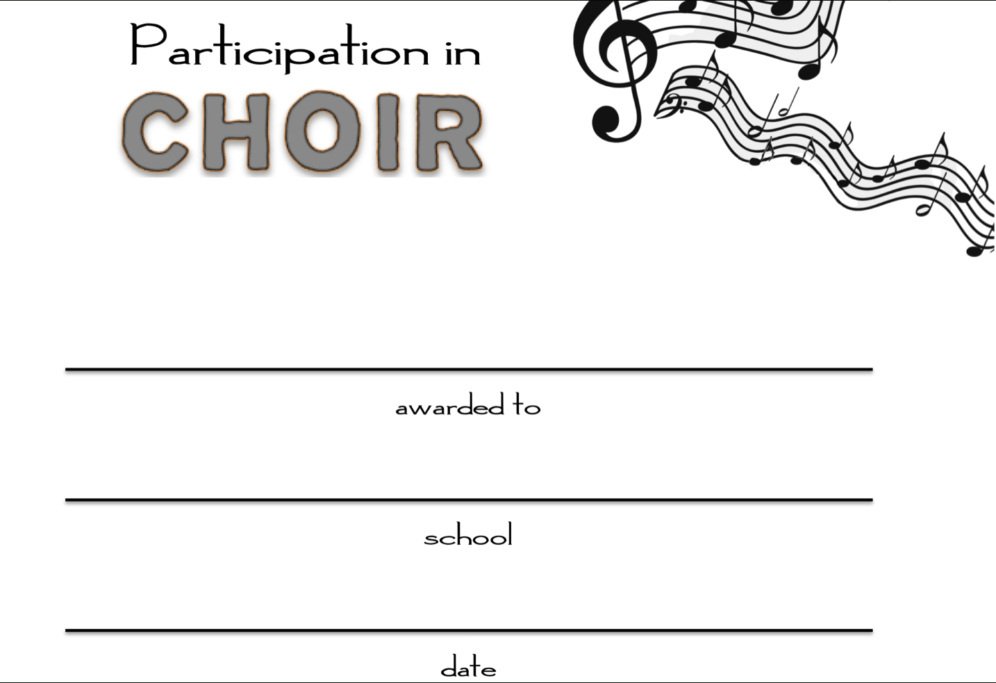 8+ Free Choir Certificate Of Participation Templates – Pdf For Choir Certificate Template