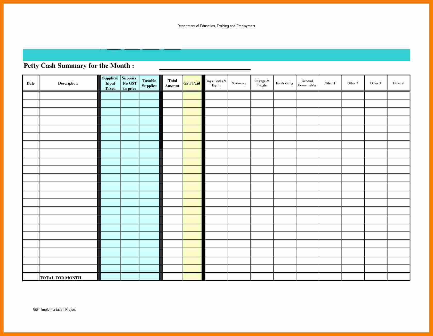 8+ Free Petty Cash Template Download | Shrewd Investment Regarding Petty Cash Expense Report Template