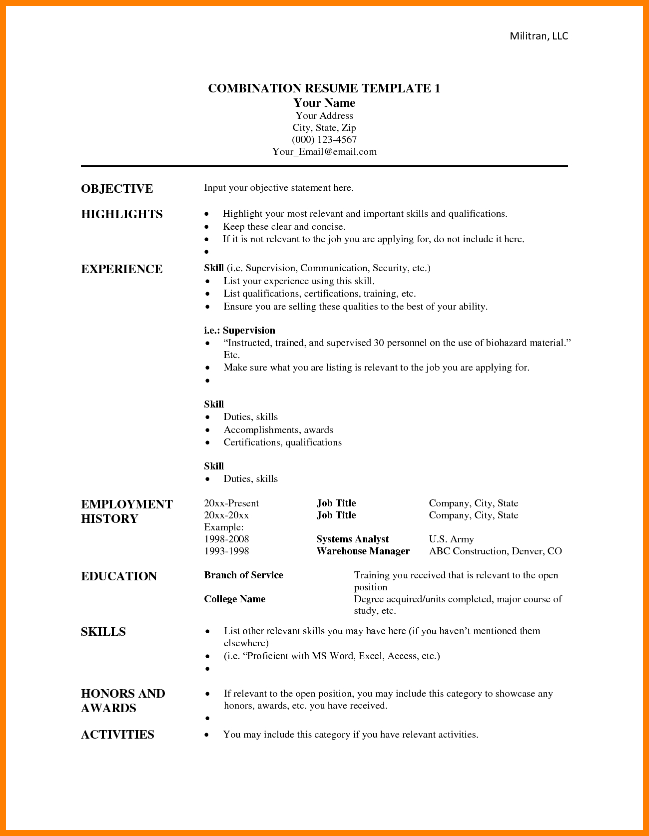 8+ Functional Resume Template Microsoft Word | Reptile Shop With Regard To Combination Resume Template Word