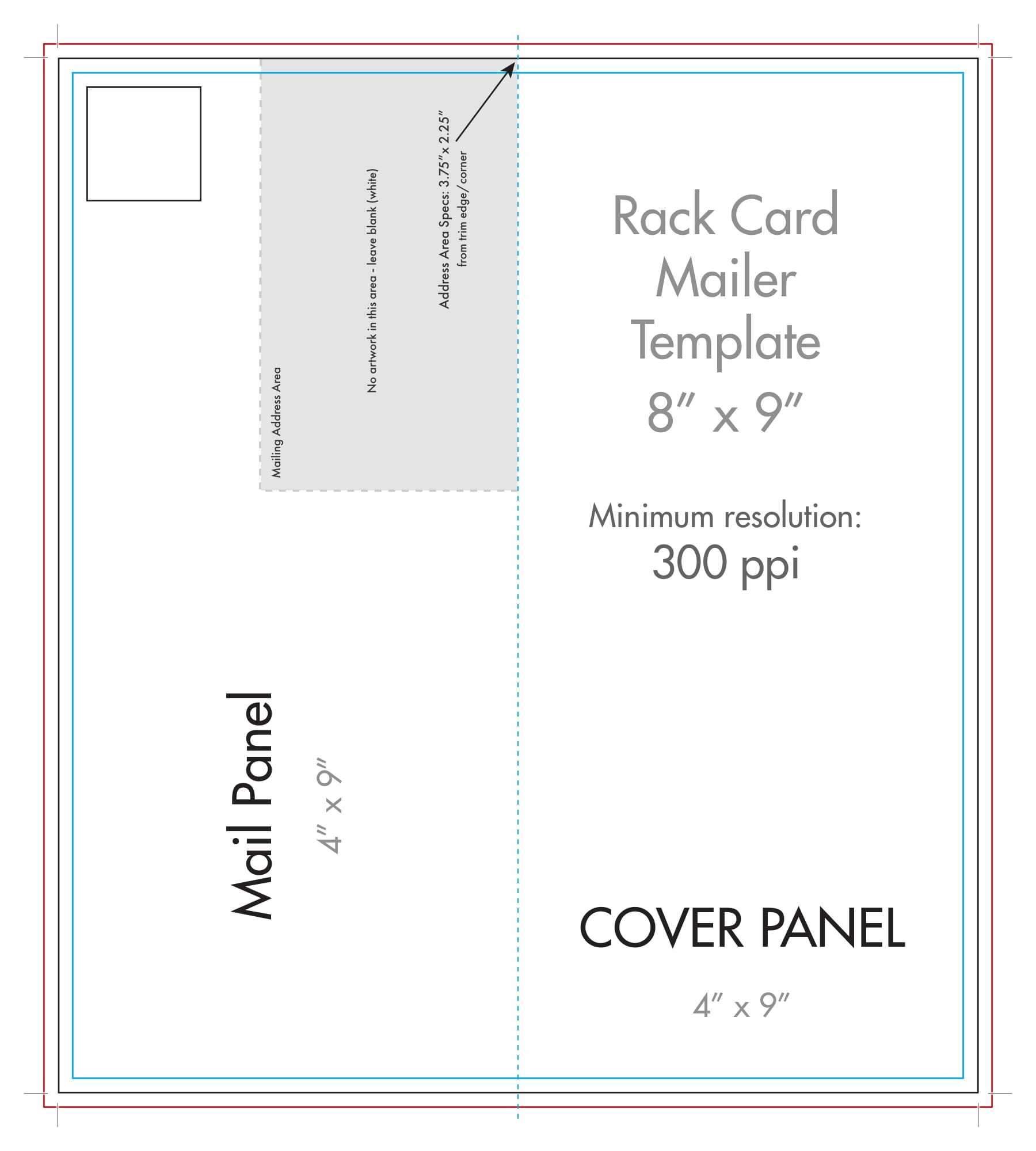 8" X 9" Rack Brochure Template (Half Fold) - U.s. Press Intended For Half Fold Card Template