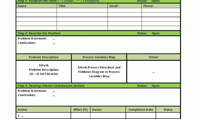 8D Problem Solving Process Report Template (Word) - Flevypro with 8D Report Template