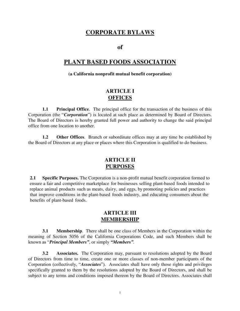 9+ Corporate Bylaws Templates – Pdf | Free & Premium Templates Throughout Corporate Bylaws Template Word