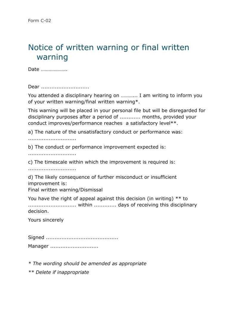 9+ Disciplinary Warning Letters – Free Samples, Examples Throughout Investigation Report Template Disciplinary Hearing
