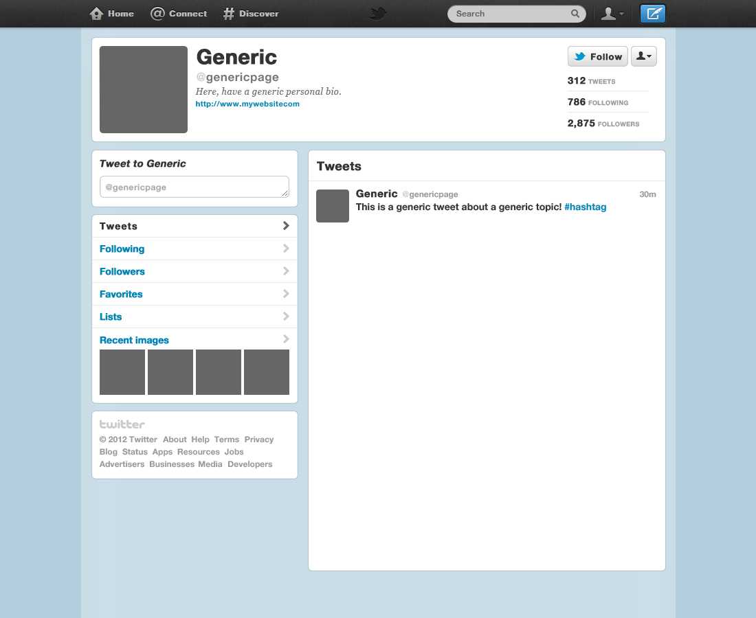 9 Images Of 2016 Blank Twitter Post Template | Vanscapital Regarding Blank Twitter Profile Template