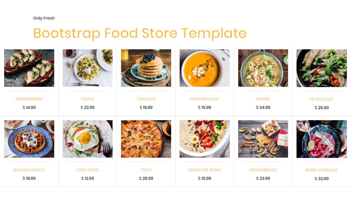95+ Free Bootstrap Themes Expected To Get In The Top In 2019 For Blank Food Web Template
